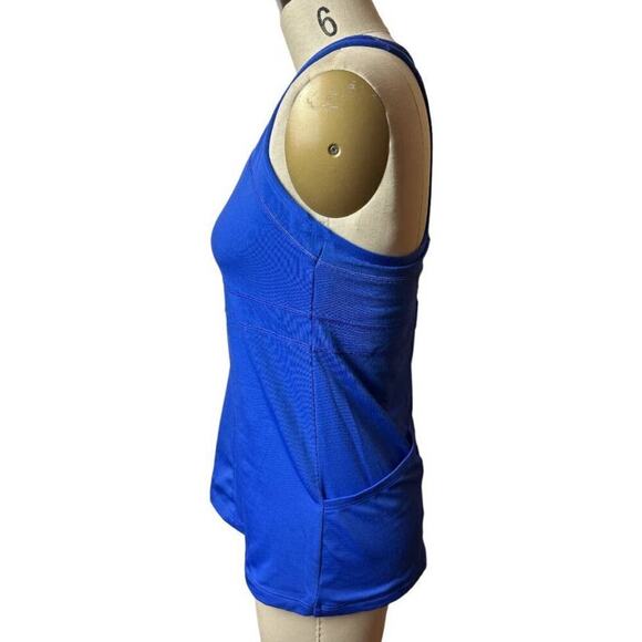 Lululemon Royal Blue Crossback Tank Top With Build In Bra Women's Size M - Picture 2 of 7
